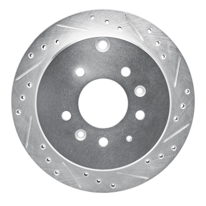 Mazda MPV Brake Rotor (1) - Rear Right - R1 Concepts - Drilled & Slotted - Silver - `92-`06